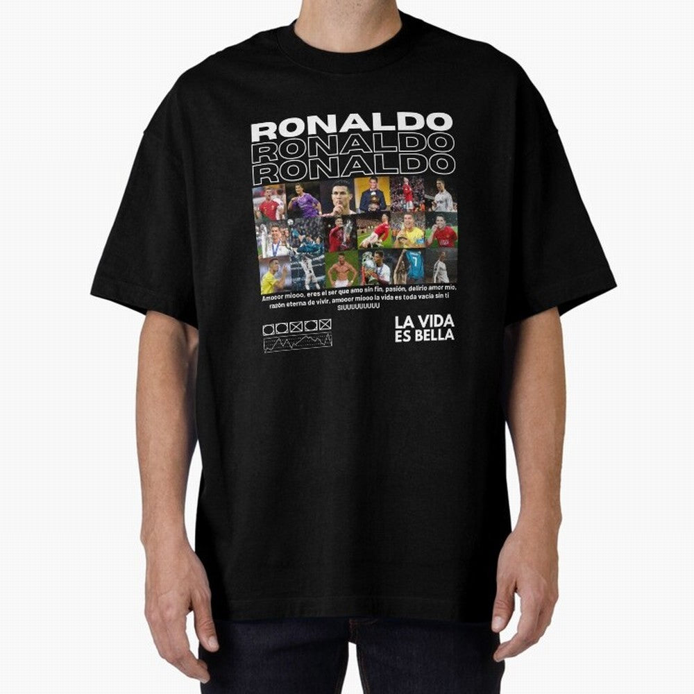 Cristiano Ronaldo CR7 Collage Oversized T-Shirt Make Every Match About the FIFA World Cup 2026 Journey through Mbappe Highlights, France and Portugal Pride, Stadium Chants, National Pride, Trophy Dreams and Unforgettable Football Memories; Ideal