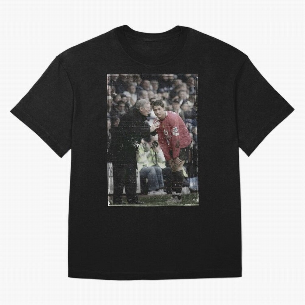 Sir Alex Ferguson and Cristiano Ronaldo Oversized T-Shirt Bring Supporter Culture to FIFA World Cup 2026 for Fans of Messi, CR7 and Mbappe and Spain and Netherlands, Bringing Retro Football Energy, Iconic Rivalries, Trophy Chase Drama and Stadium
