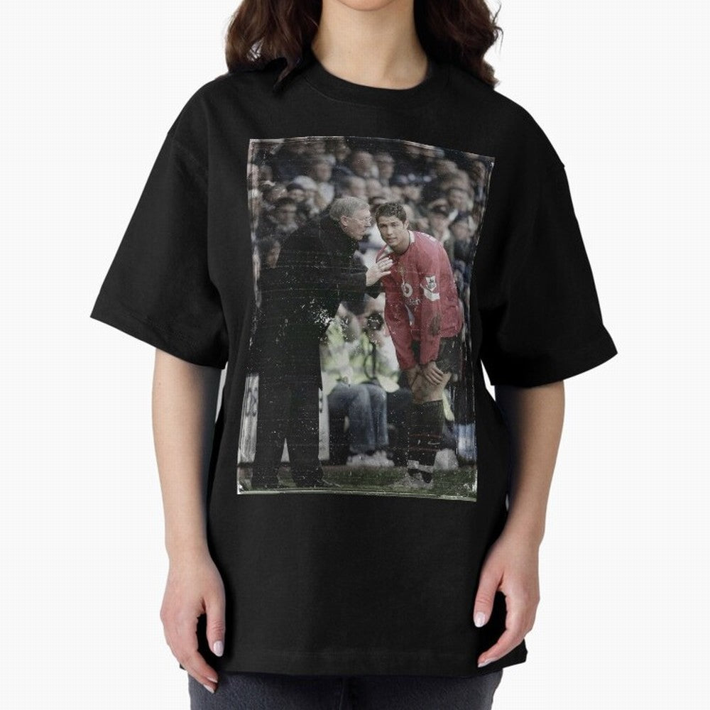 Sir Alex Ferguson and Cristiano Ronaldo Oversized T-Shirt Bring Supporter Culture to FIFA World Cup 2026 for Fans of Messi, CR7 and Mbappe and Spain and Netherlands, Bringing Retro Football Energy, Iconic Rivalries, Trophy Chase Drama and Stadium