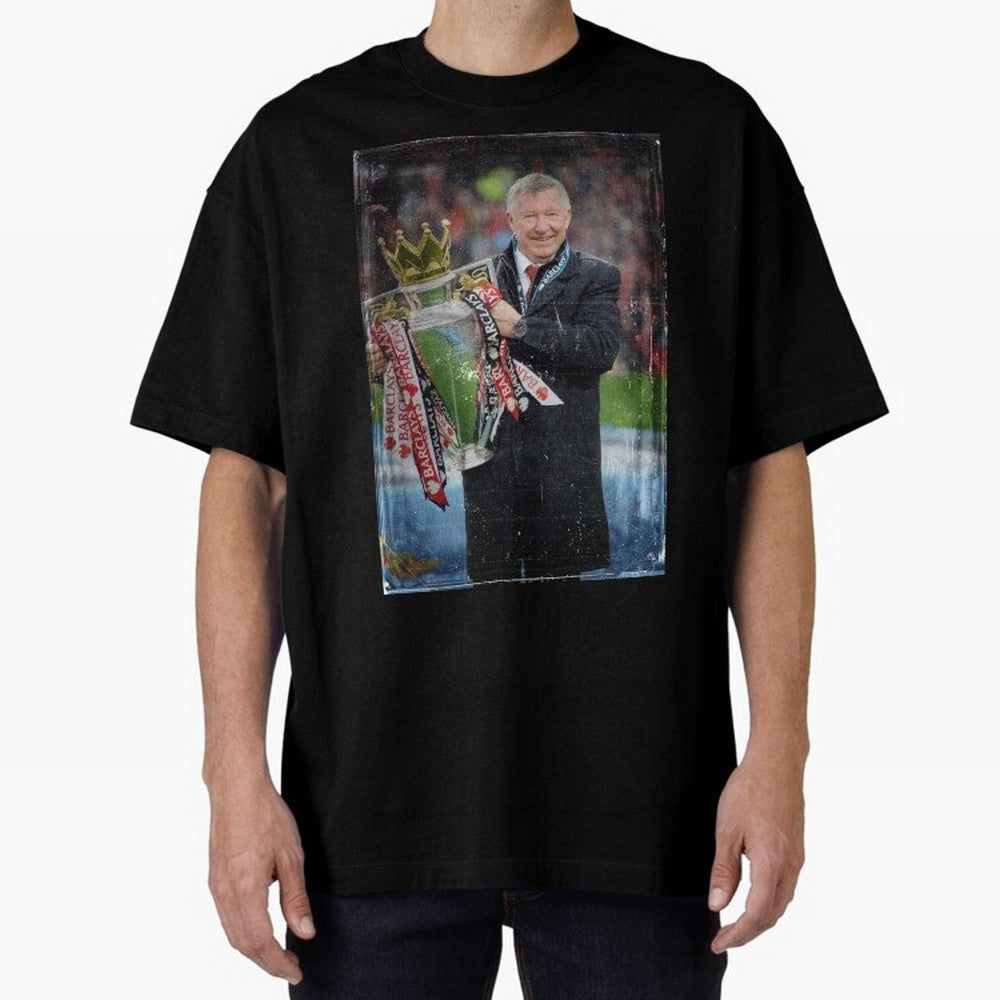 Sir Alex Ferguson Champion Oversized T-Shirt Make Your Look Match the FIFA World Cup 2026 Journey through Cristiano Ronaldo Highlights, Spain Pride, Sports Nostalgia, International Competition, Famous Players and Unforgettable Victories; Perfect