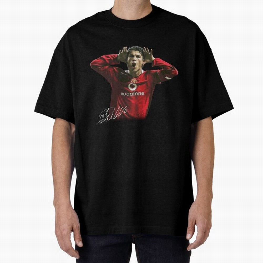 Cristiano Ronaldo T-Shirt Young Manchester Ronaldo - Celebration Oversized T-Shirt Experience the Global Stage of FIFA World Cup 2026 Spirit, Inspired by Netherlands, Messi, Tournament Hype, Historic Matchups, Family Viewing Parties and Global