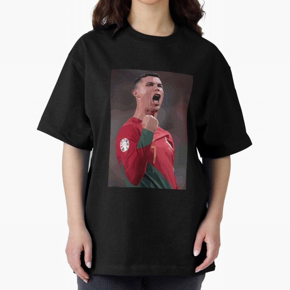 Cristiano Ronaldo Oversized T-Shirt Experience FIFA World Cup 2026 USA Canada Mexico for Fans of Cristiano Ronaldo, Haaland and CR7 and Spain and Netherlands, Bringing Goal Celebration Energy, Supporter Heritage, Football Icons and Worldwide