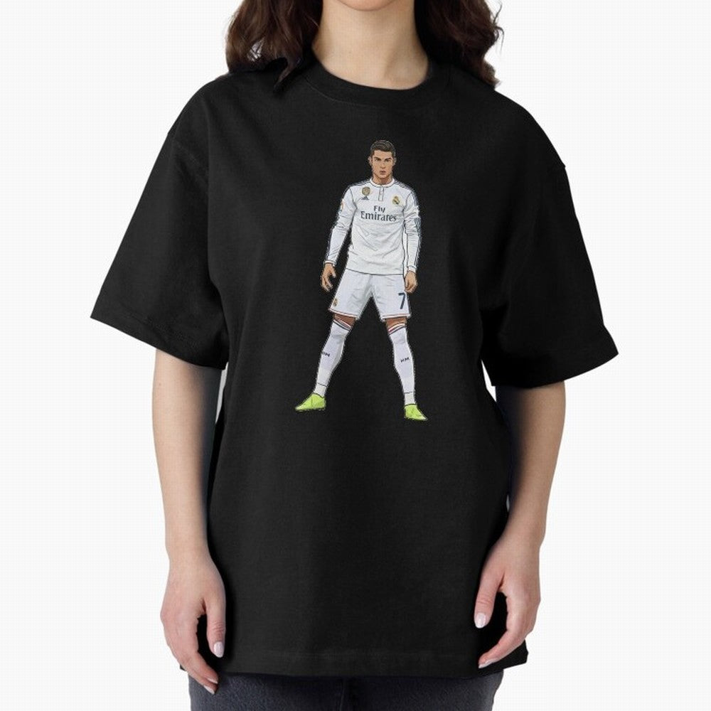 Cristiano Ronaldo at Madrid | Football Legend Oversized T-Shirt Make Memories around Match Day Hype around FIFA World Cup 2026 Group Stage, Messi, Neymar and Mbappe, Argentina, Champion Mindset, Group Stage Buzz, Knockout Tension and Passionate Fan