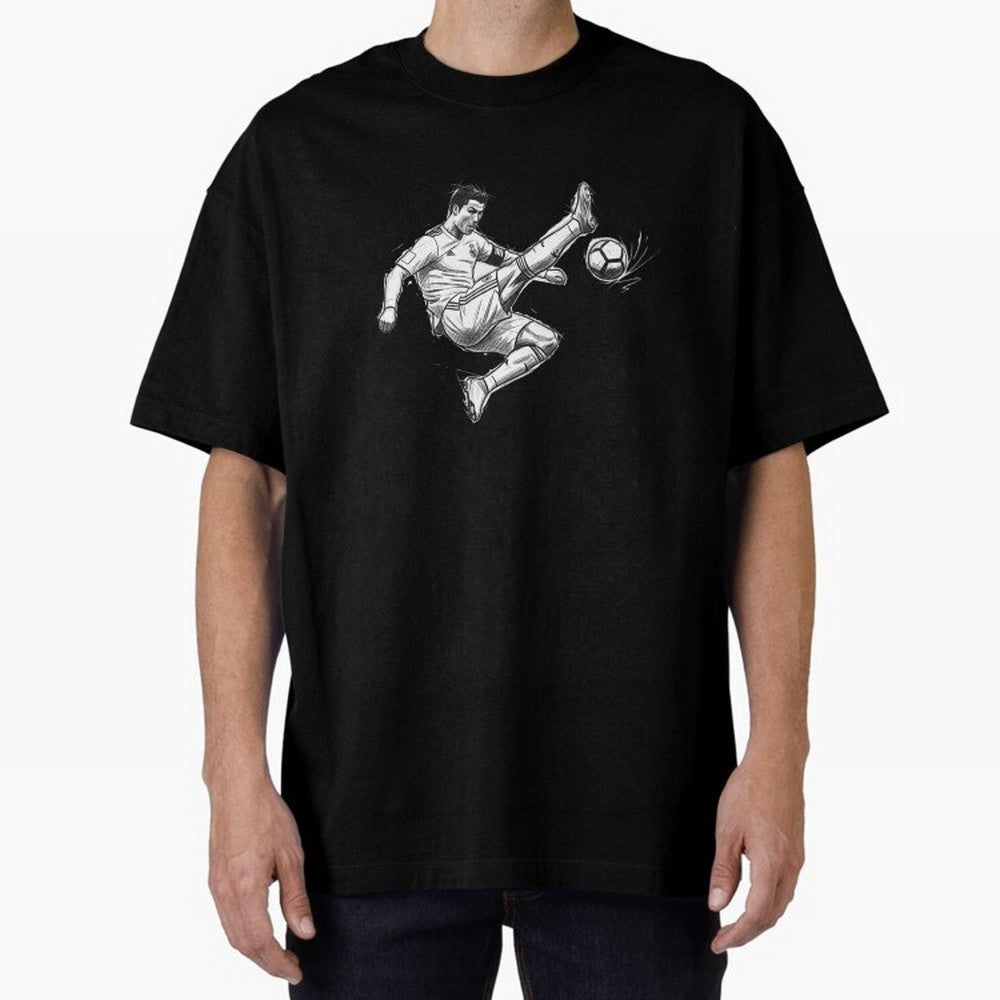 The King: Cristiano Ronaldo Oversized T-Shirt Show Support during FIFA World Cup 2026 Centered on Cristiano Ronaldo, France Energy, Championship Spirit, Famous Goals, Roaring Crowds and International Football Unity; Ideal for Passionate Fans Who