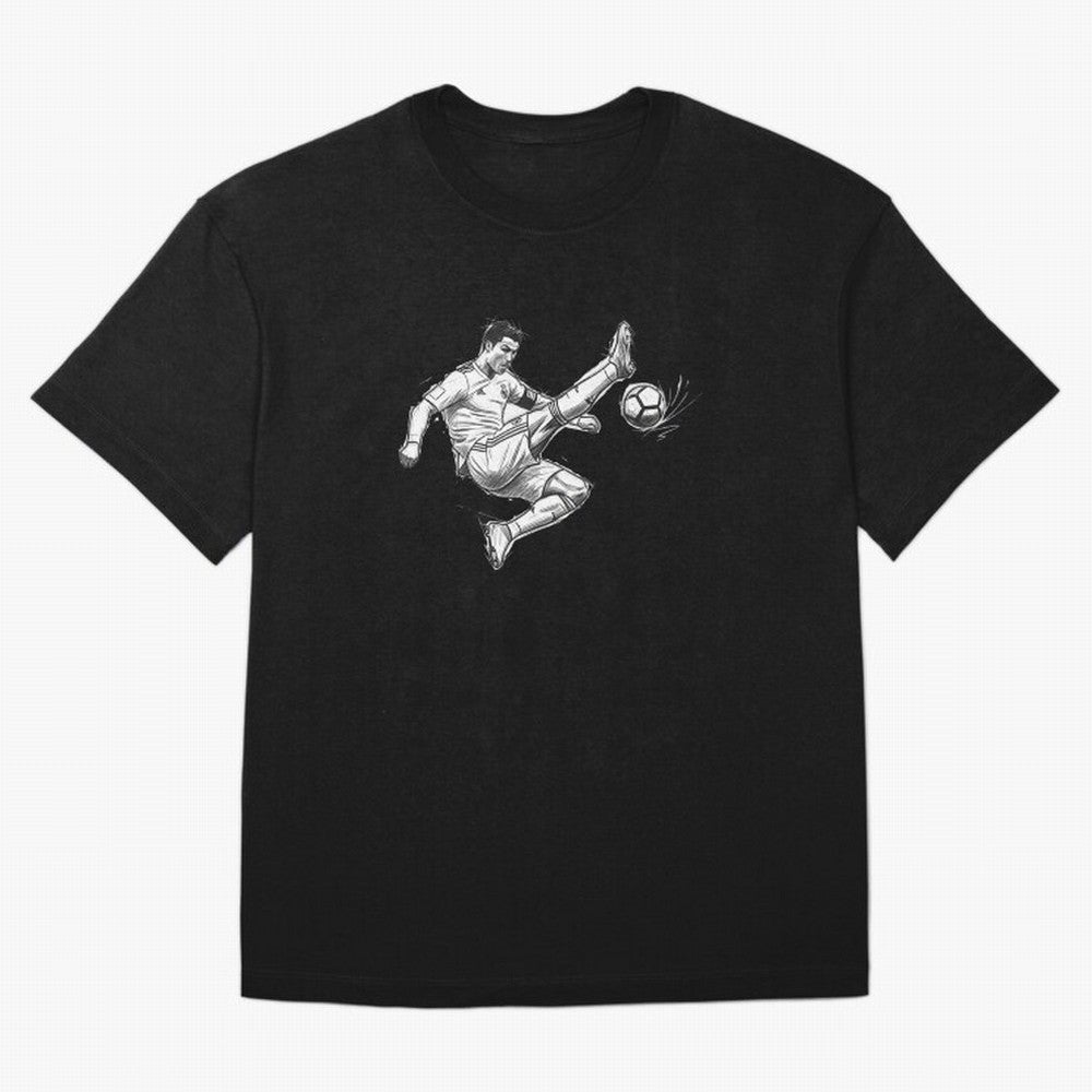 The King: Cristiano Ronaldo Oversized T-Shirt Show Support during FIFA World Cup 2026 Centered on Cristiano Ronaldo, France Energy, Championship Spirit, Famous Goals, Roaring Crowds and International Football Unity; Ideal for Passionate Fans Who
