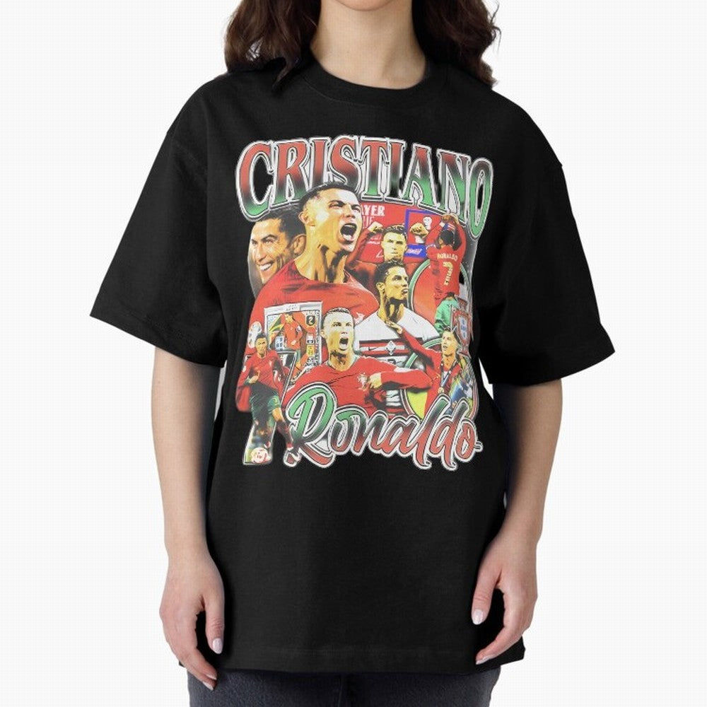 Cristiano Ronaldo Oversized T-Shirt Show Passion for the Stars of FIFA World Cup 2026 Inspired by Messi, Brazil, Portugal and Argentina Energy, Soccer Culture, Superstar Moments, National Team Dreams and Competitive Fire; Great for Supporters Who