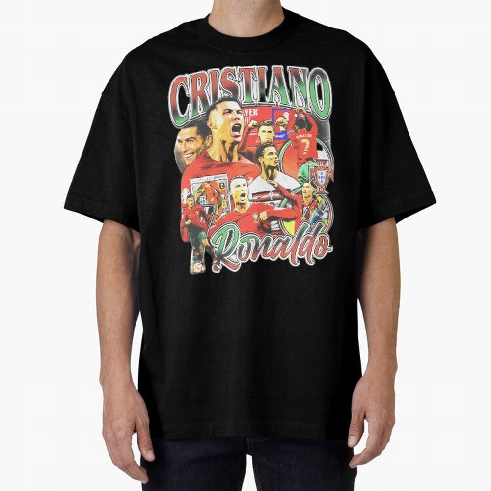 Cristiano Ronaldo Oversized T-Shirt Show Passion for the Stars of FIFA World Cup 2026 Inspired by Messi, Brazil, Portugal and Argentina Energy, Soccer Culture, Superstar Moments, National Team Dreams and Competitive Fire; Great for Supporters Who