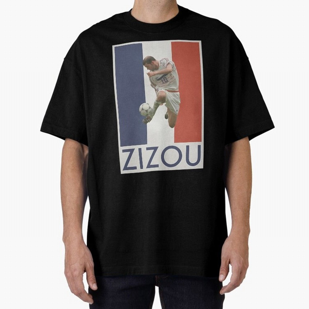 Football - Zidane Oversized T-Shirt Support Iconic Players in FIFA World Cup 2026 Group Stage Celebrating Mbappe and Neymar, Argentina, France and Brazil Energy, Goal Celebration Energy, Supporter Heritage, Football Icons and Worldwide Tournament