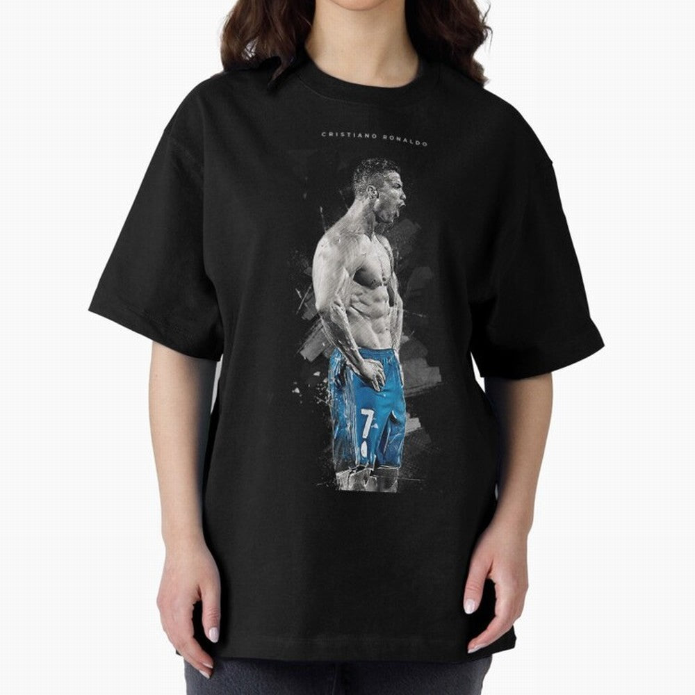 Abstract Football Player Celebration Artwork For Men And Gift For Soccer Fans Oversized T-Shirt Honor the Beautiful Game during FIFA World Cup 2026 Group Stage Featuring Neymar, Argentina, France and Brazil Energy, Stadium Chants, National Pride,
