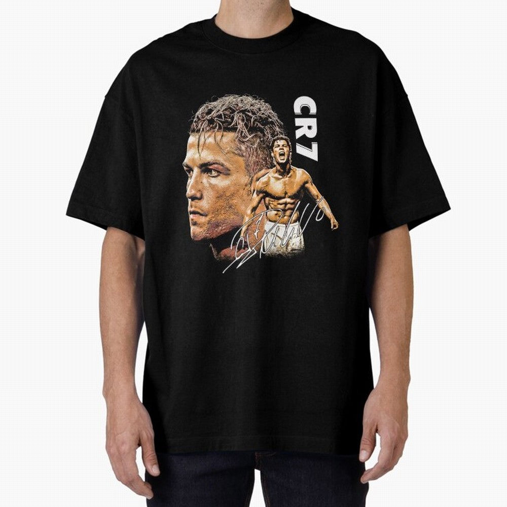 Retro Football Legend Poster Illustration For Men And Gift For Soccer Fans Oversized T-Shirt Show Love for Legendary Goals in FIFA World Cup 2026 for Fans of Mbappe and Portugal, Spain and Germany, Bringing Football History, Final Match Energy,