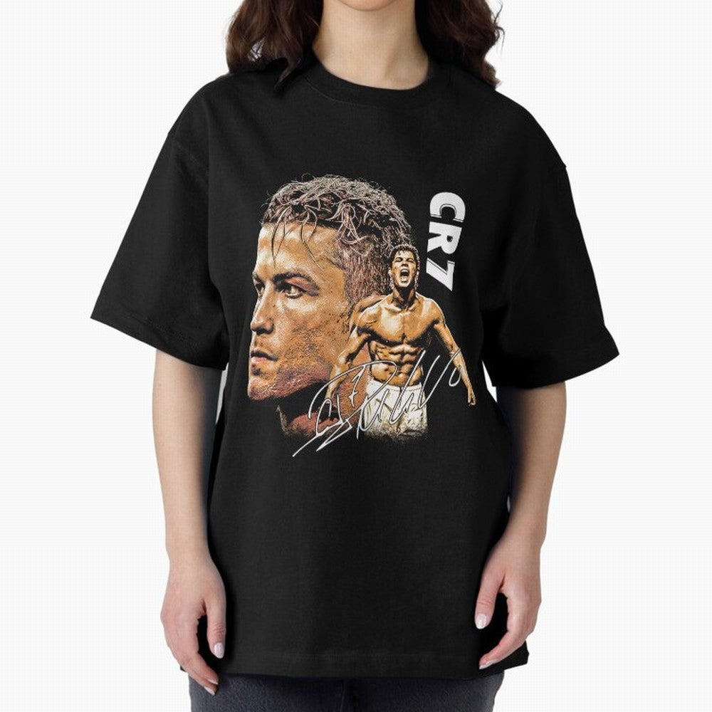 Retro Football Legend Poster Illustration For Men And Gift For Soccer Fans Oversized T-Shirt Show Love for Legendary Goals in FIFA World Cup 2026 for Fans of Mbappe and Portugal, Spain and Germany, Bringing Football History, Final Match Energy,