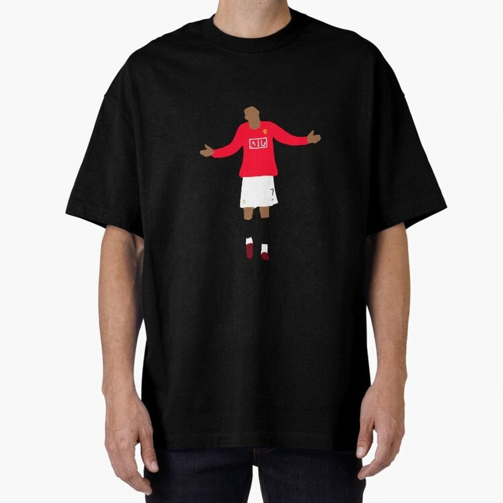 Cristiano Ronaldo Goal Celebration Illustration Oversized T-Shirt Celebrate Classic Football Spirit in Match Day Hype around FIFA World Cup 2026, CR7, Argentina and Brazil, Football History, Final Match Energy, Crowd Noise and Once in a Lifetime