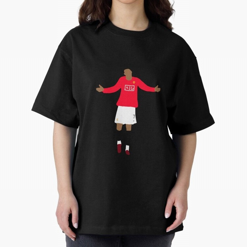 Cristiano Ronaldo Goal Celebration Illustration Oversized T-Shirt Celebrate Classic Football Spirit in Match Day Hype around FIFA World Cup 2026, CR7, Argentina and Brazil, Football History, Final Match Energy, Crowd Noise and Once in a Lifetime