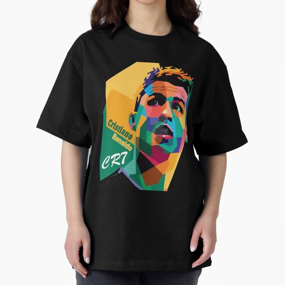 CR7 Pop Art Cristiano Ronaldo Design For Football Fans Gift For Soccer Lovers Oversized T-Shirt Build FIFA World Cup 2026 Group Stage for Fans of Cristiano Ronaldo and England and Germany, Bringing Vintage Soccer Flavor, Modern Football Stars,