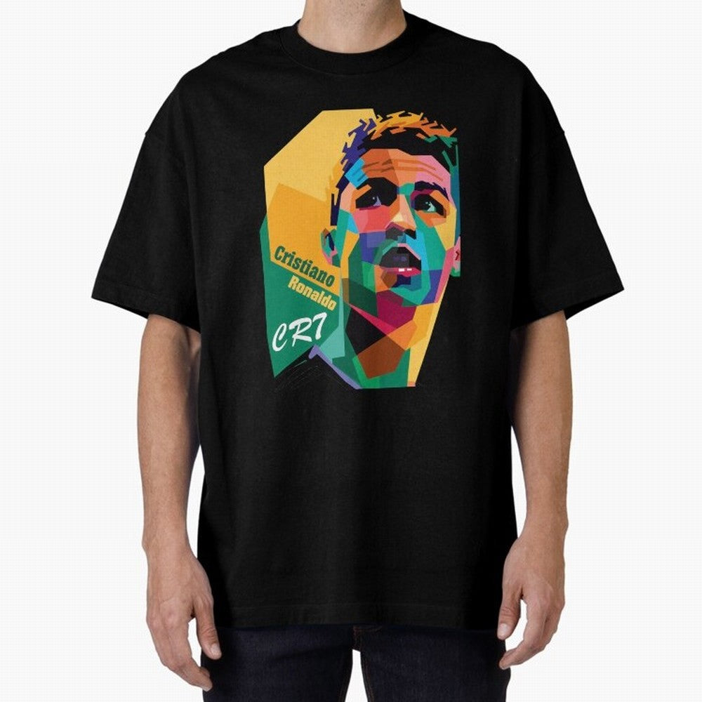 CR7 Pop Art Cristiano Ronaldo Design For Football Fans Gift For Soccer Lovers Oversized T-Shirt Build FIFA World Cup 2026 Group Stage for Fans of Cristiano Ronaldo and England and Germany, Bringing Vintage Soccer Flavor, Modern Football Stars,