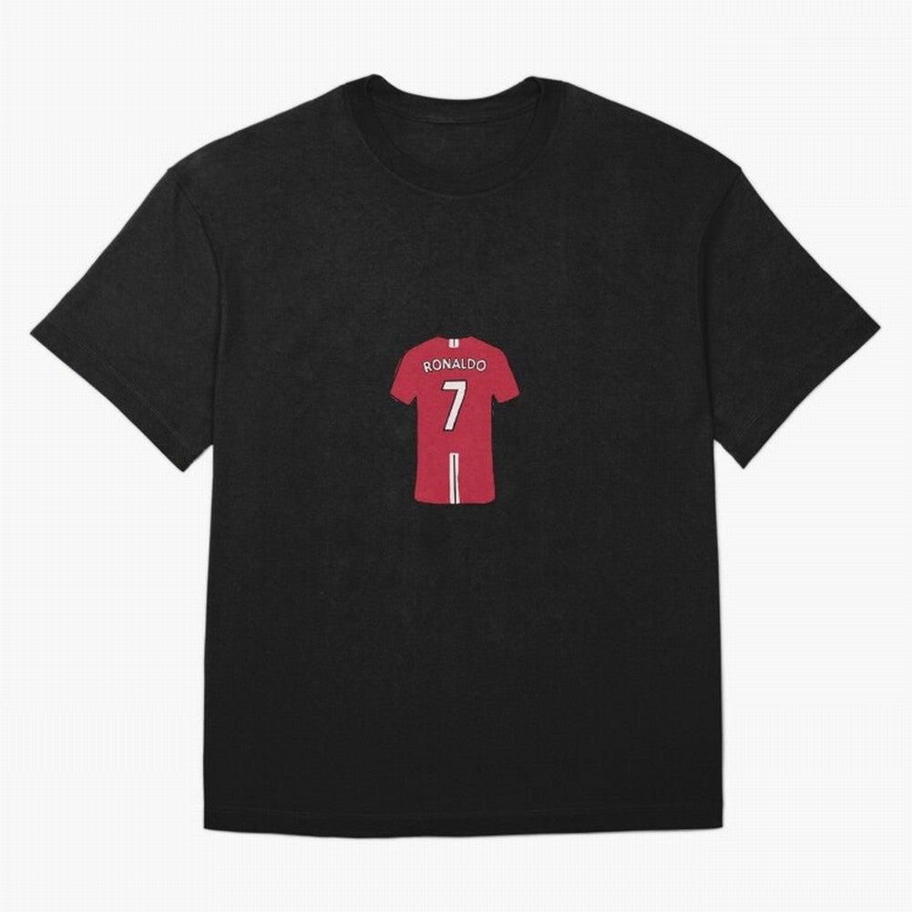 Cristiano Ronaldo Number 7 Jersey Illustration Oversized T-Shirt Celebrate Rivalries and Pride in FIFA World Cup 2026 Group Stage Spirit, Filled with Netherlands, Haaland and Mbappe, Football History, Final Match Energy, Crowd Noise and Once in a