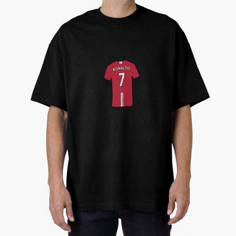 Cristiano Ronaldo Number 7 Jersey Illustration Oversized T-Shirt Celebrate Rivalries and Pride in FIFA World Cup 2026 Group Stage Spirit, Filled with Netherlands, Haaland and Mbappe, Football History, Final Match Energy, Crowd Noise and Once in a