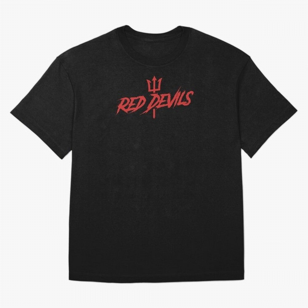 Red Devils Oversized T-Shirt Represent FIFA World Cup 2026 Spirit, Highlighting Argentina and Brazil, Messi, CR7 and Mbappe, Vintage Soccer Flavor, Modern Football Stars, National Flags and Final Night Emotion; Made for Die Hard Supporters, Soccer