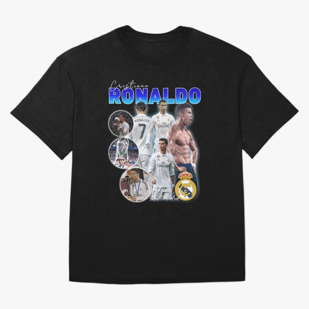 CR7 Real Madrid Poster ¨C For Football Fans and Gift For Ronaldo Supporters Oversized T-Shirt Celebrate Football Heritage in FIFA World Cup 2026 USA Canada Mexico Highlighting Neymar, Spain Energy, Classic Soccer Heritage, Championship Pressure,