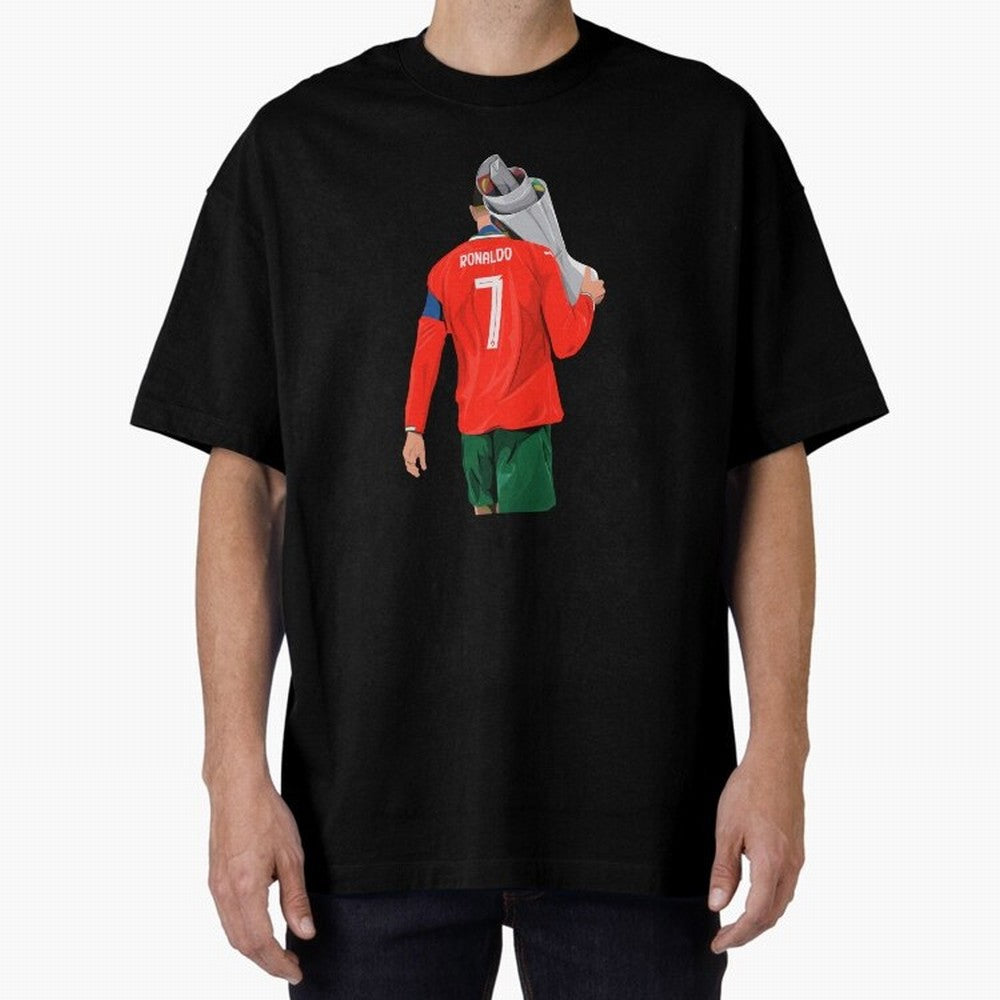 Cristiano Ronaldo Campion Oversized T-Shirt Feel Match Day Hype around FIFA World Cup 2026 USA Canada Mexico, CR7 and Messi, Portugal, Spain and Germany, Champion Mindset, Group Stage Buzz, Knockout Tension and Passionate Fan Culture; Built for