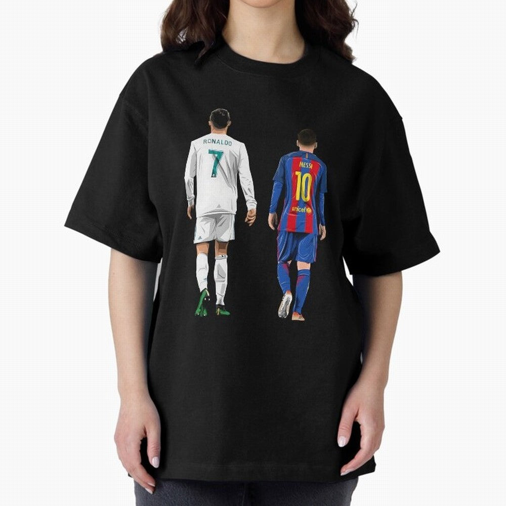 Cristiano Ronaldo & Messi vector Oversized T-Shirt Represent Fans Who Live for FIFA World Cup 2026 USA Canada Mexico Spirit, Built around Argentina and Brazil, Haaland, Fan Favorite Moments, National Team Passion, Big Match Drama and Soccer