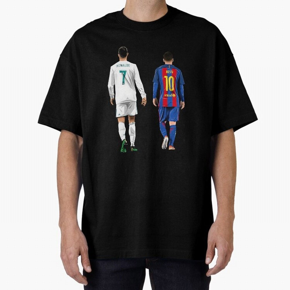 Cristiano Ronaldo & Messi vector Oversized T-Shirt Represent Fans Who Live for FIFA World Cup 2026 USA Canada Mexico Spirit, Built around Argentina and Brazil, Haaland, Fan Favorite Moments, National Team Passion, Big Match Drama and Soccer