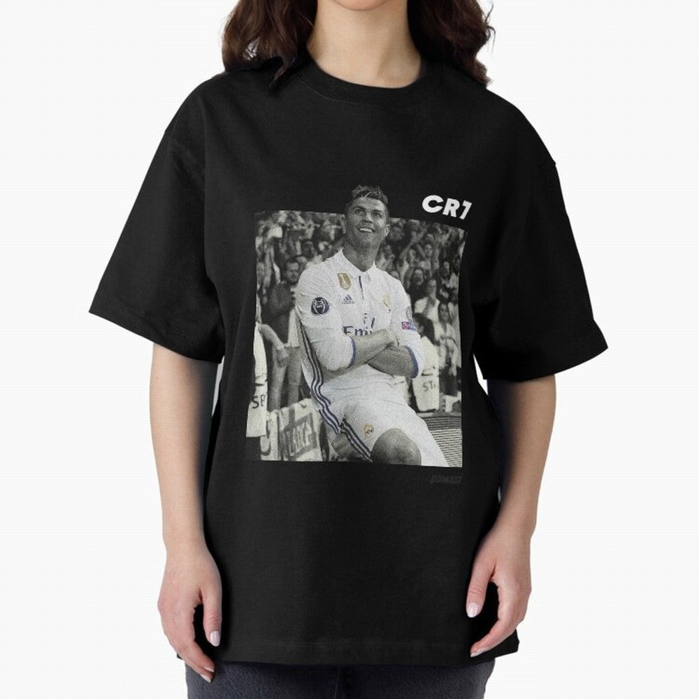 Cristiano Ronaldo | MR. CHAMPIONS LEAGUE Oversized T-Shirt Support Your Favorite Stars during FIFA World Cup 2026 for Fans of Messi and Cristiano Ronaldo and Brazil, Portugal and Argentina, Bringing Goal Celebration Energy, Supporter Heritage,