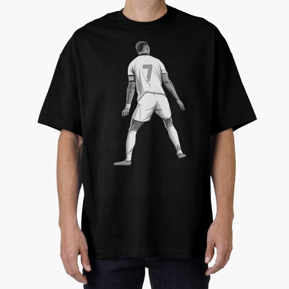 Cristiano Ronaldo Black and White Version Oversized T-Shirt Follow FIFA World Cup 2026 Featuring Neymar, Germany Energy, Championship Spirit, Famous Goals, Roaring Crowds and International Football Unity; Made for Collectors Who Enjoy Iconic