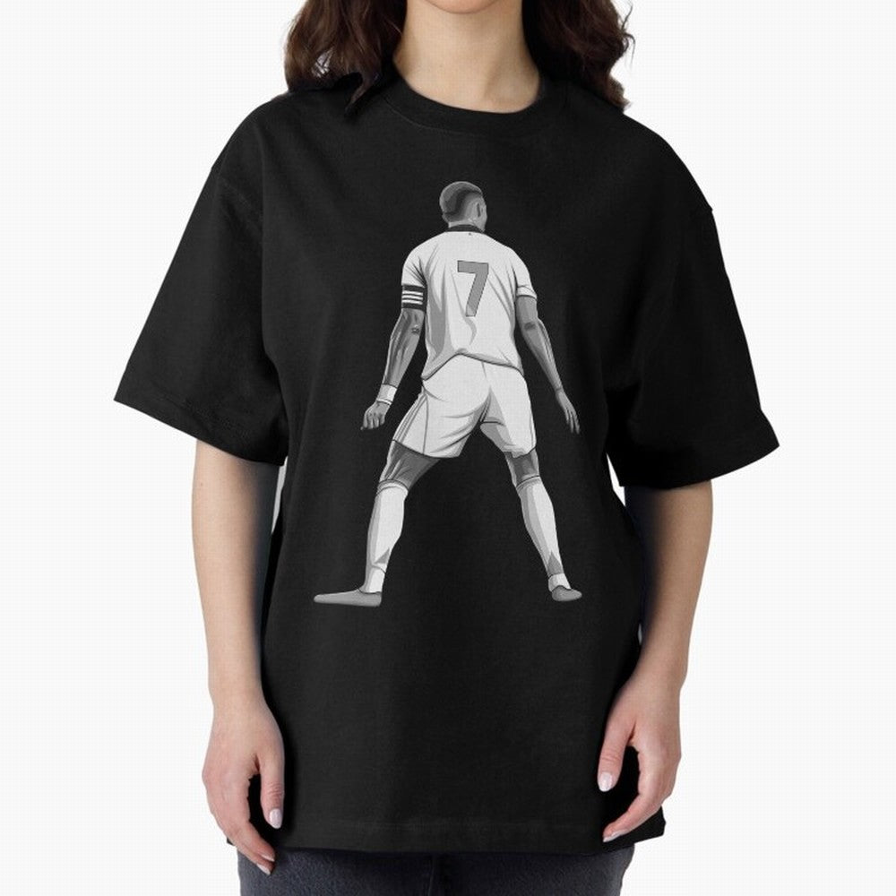 Cristiano Ronaldo Black and White Version Oversized T-Shirt Follow FIFA World Cup 2026 Featuring Neymar, Germany Energy, Championship Spirit, Famous Goals, Roaring Crowds and International Football Unity; Made for Collectors Who Enjoy Iconic