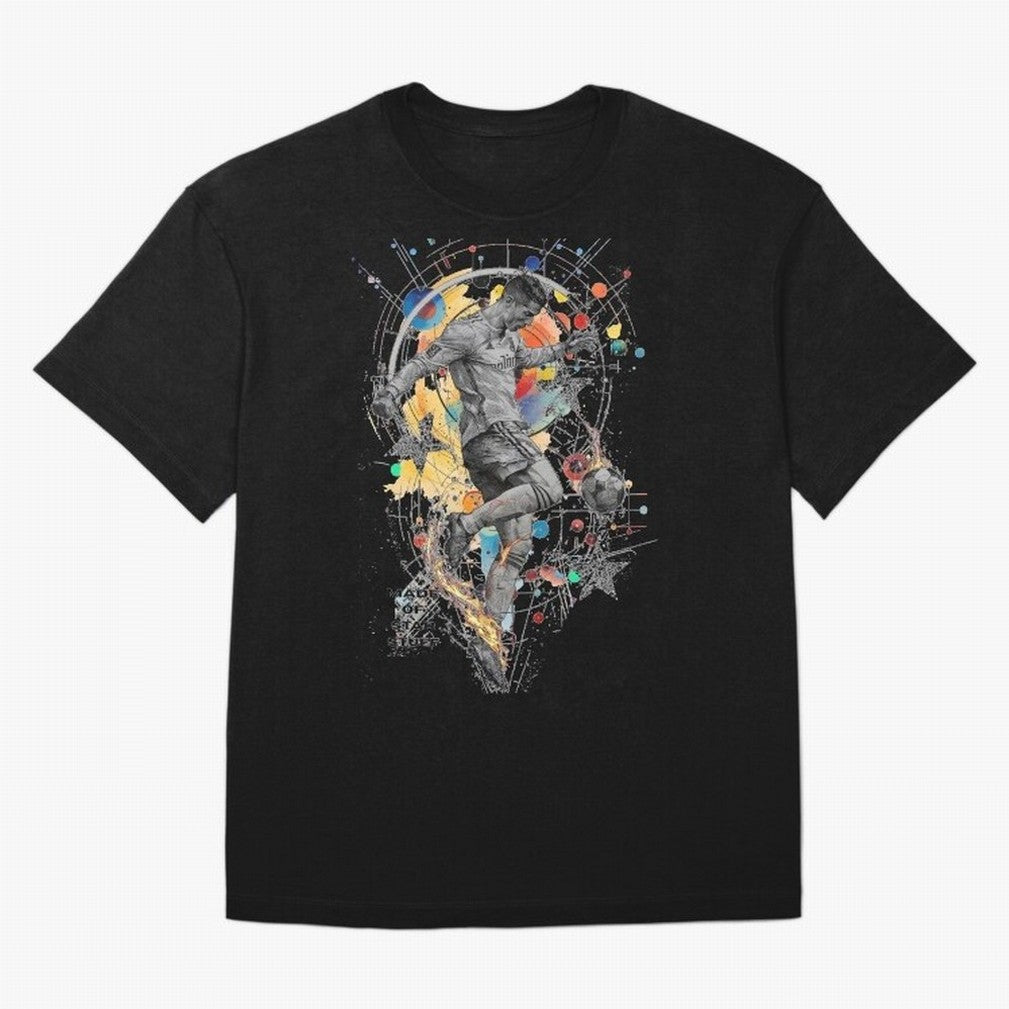 Cristiano Ronaldo Football Playmaker Oversized T-Shirt Follow Every Goal of the FIFA World Cup 2026 Journey through Messi and Cristiano Ronaldo Highlights, England and Germany Pride, Champion Mindset, Group Stage Buzz, Knockout Tension and