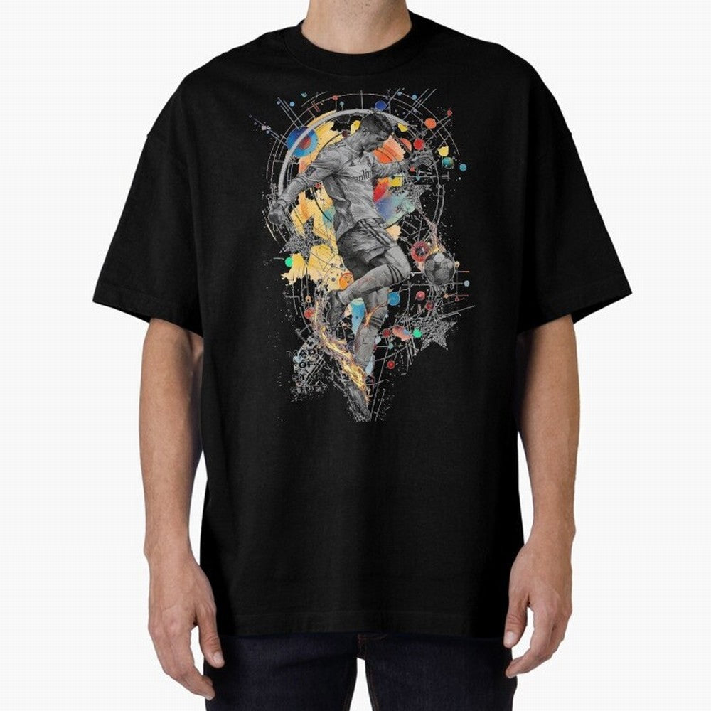 Cristiano Ronaldo Football Playmaker Oversized T-Shirt Follow Every Goal of the FIFA World Cup 2026 Journey through Messi and Cristiano Ronaldo Highlights, England and Germany Pride, Champion Mindset, Group Stage Buzz, Knockout Tension and