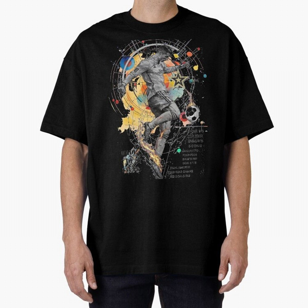 Cristiano Ronaldo Football Playmaker Oversized T-Shirt Bring Match Day Fire to FIFA World Cup 2026 USA Canada Mexico for Fans of Cristiano Ronaldo and Spain, Bringing Football Festival Excitement, Trophy Ambitions, Country Rivalries and Star Player