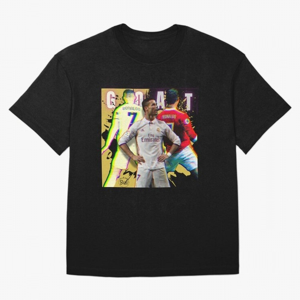 Cristiano Ronaldo ¨C The GOAT Era Tribute Oversized T-Shirt Create the FIFA World Cup 2026 USA Canada Mexico Journey through Messi, CR7 and Mbappe Highlights, Portugal, Spain and Germany Pride, Football History, Final Match Energy, Crowd Noise and