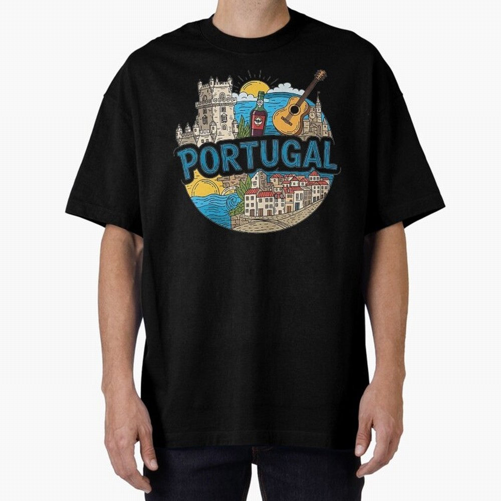 PORTUGAL Oversized T-Shirt Honor Football Greatness during Global Football Passion for FIFA World Cup 2026 Group Stage, Inspired by Mbappe, France and Portugal, Worldwide Fan Energy, Dramatic Goals, Stadium Lights and Championship Celebrations;