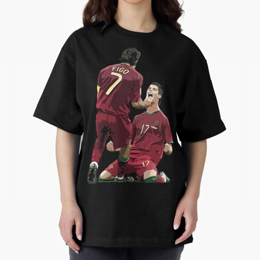 Luis Figo & Cristiano Ronaldo Oversized T-Shirt Carry National Pride through FIFA World Cup 2026 with Messi, Neymar and Mbappe, Brazil, Portugal and Argentina Energy, Game Day Rituals, Football Legends, Country Pride and the Road to the Final;