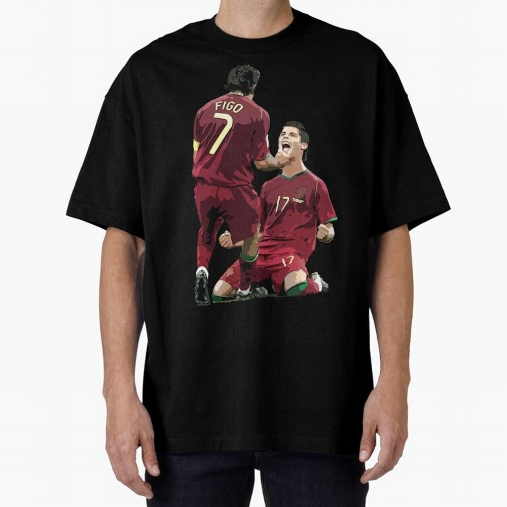 Luis Figo & Cristiano Ronaldo Oversized T-Shirt Carry National Pride through FIFA World Cup 2026 with Messi, Neymar and Mbappe, Brazil, Portugal and Argentina Energy, Game Day Rituals, Football Legends, Country Pride and the Road to the Final;
