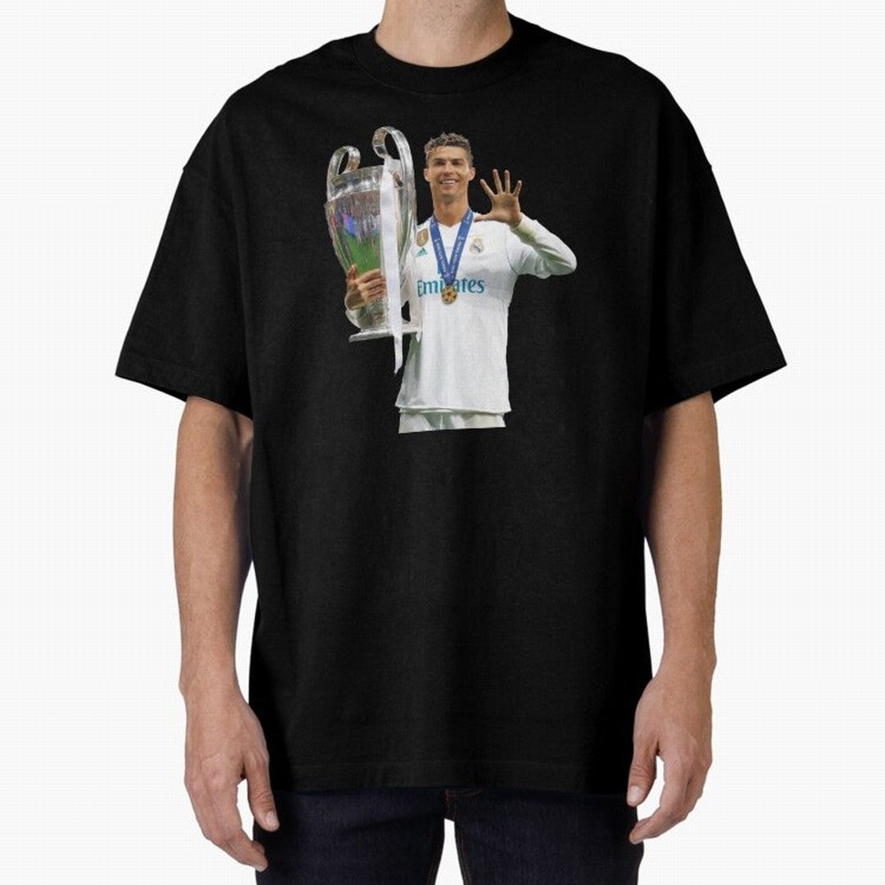 Cristiano Ronaldo with the cup Oversized T-Shirt Experience the Global Stage of FIFA World Cup 2026 Group Stage for Fans of Cristiano Ronaldo, Haaland and CR7 and Argentina and Brazil, Bringing Retro Football Energy, Iconic Rivalries, Trophy Chase