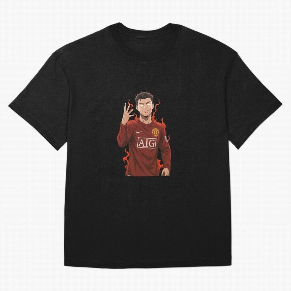 Cristiano Ronaldo Anime Art ¨C Blue Lock Inspired Football Legend Oversized T-Shirt Carry National Pride through FIFA World Cup 2026 for Fans of Cristiano Ronaldo, Haaland and CR7 and Argentina and Brazil, Bringing Football History, Final Match