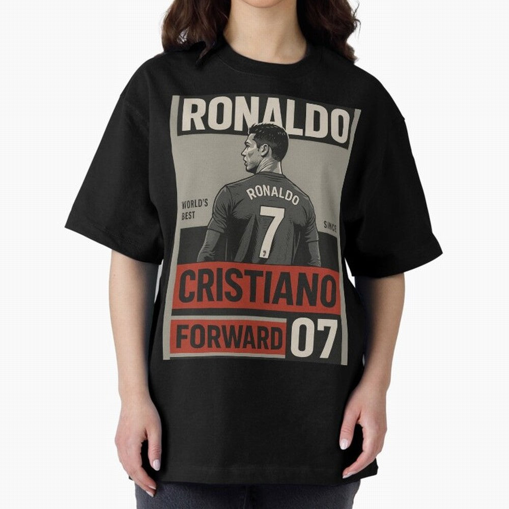 CR7 Legacy ¨C Cold Blooded Greatness Poster Art Oversized T-Shirt Relive the FIFA World Cup 2026 Journey through Messi and Cristiano Ronaldo Highlights, Argentina, France and Brazil Pride, Stadium Chants, National Pride, Trophy Dreams and