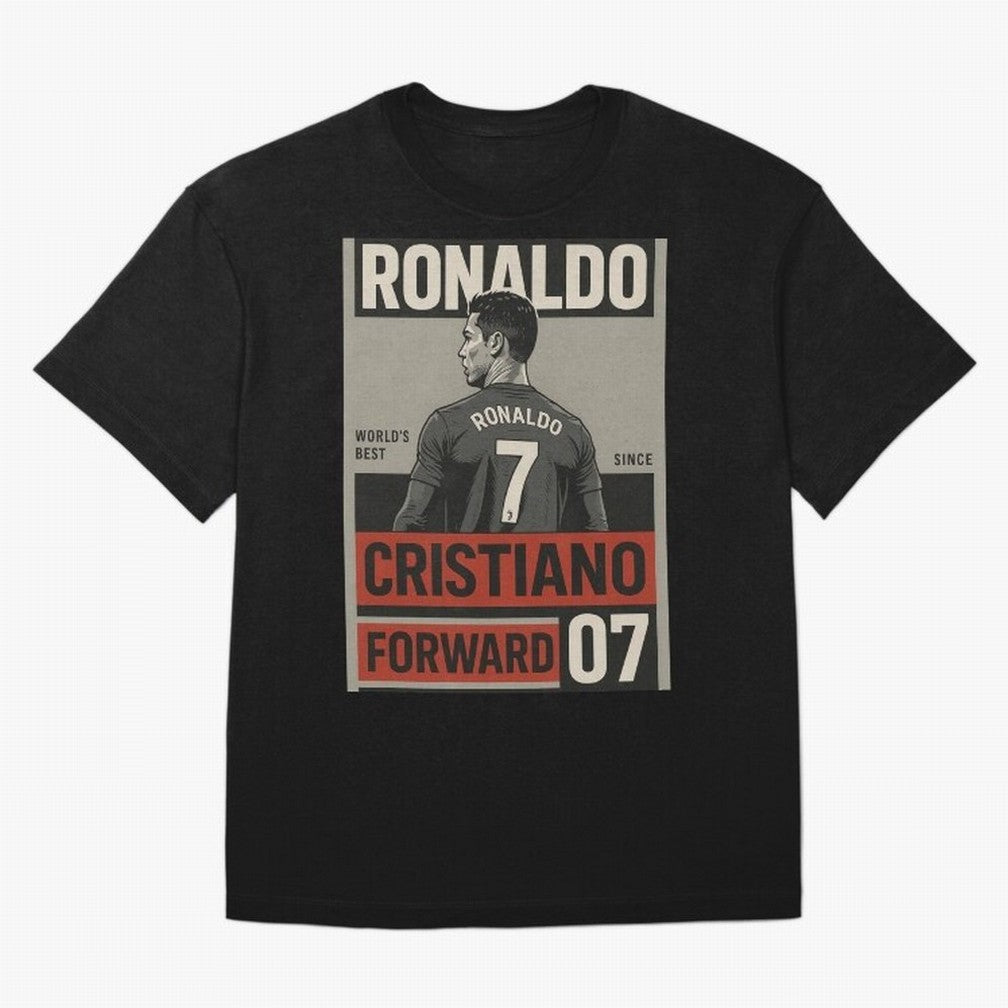 CR7 Legacy ¨C Cold Blooded Greatness Poster Art Oversized T-Shirt Relive the FIFA World Cup 2026 Journey through Messi and Cristiano Ronaldo Highlights, Argentina, France and Brazil Pride, Stadium Chants, National Pride, Trophy Dreams and