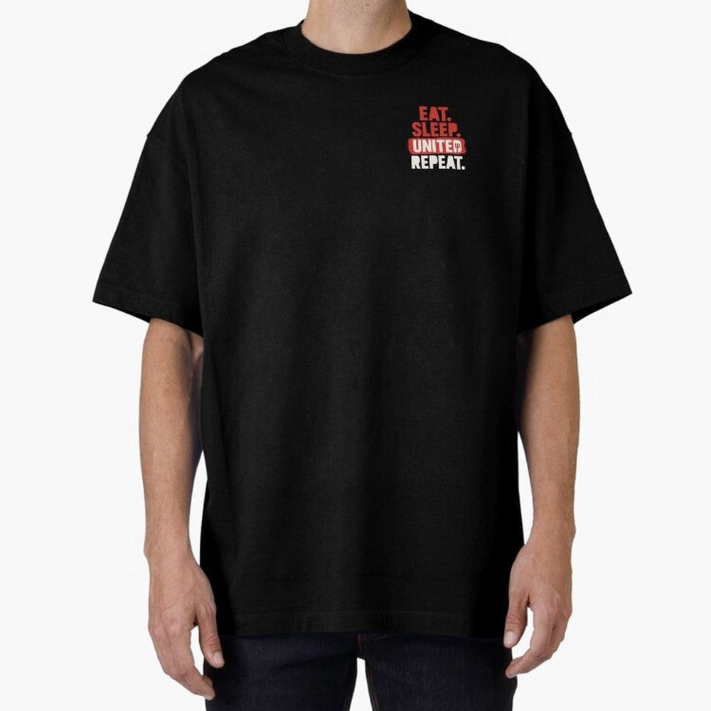 Eat Sleep United Repeat Oversized T-Shirt Stand Out with Spirit from the FIFA World Cup 2026 Journey through Neymar, Haaland and Cristiano Ronaldo Highlights, Argentina and Brazil Pride, Fan Favorite Moments, National Team Passion, Big Match Drama