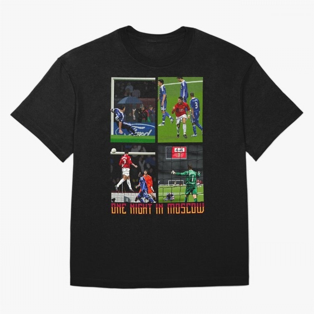 One Night in Moscow ¨C Manchester United 2008 Champions League Glory Artwork Oversized T-Shirt Bring a Vintage Feel to Global Football Passion for FIFA World Cup 2026 Group Stage, Driven by Mbappe and Neymar, Argentina and Brazil, Championship