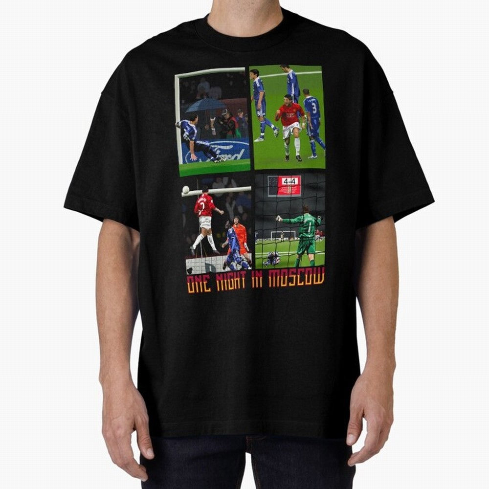 One Night in Moscow ¨C Manchester United 2008 Champions League Glory Artwork Oversized T-Shirt Bring a Vintage Feel to Global Football Passion for FIFA World Cup 2026 Group Stage, Driven by Mbappe and Neymar, Argentina and Brazil, Championship