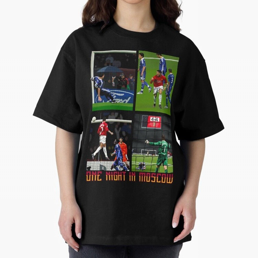 One Night in Moscow ¨C Manchester United 2008 Champions League Glory Artwork Oversized T-Shirt Bring a Vintage Feel to Global Football Passion for FIFA World Cup 2026 Group Stage, Driven by Mbappe and Neymar, Argentina and Brazil, Championship