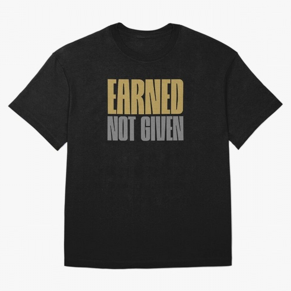 Earned not given Oversized T-Shirt Feel the Heartbeat of FIFA World Cup 2026 Group Stage Spirit, Connected to Spain and Netherlands, Messi and Cristiano Ronaldo, Championship Spirit, Famous Goals, Roaring Crowds and International Football Unity;