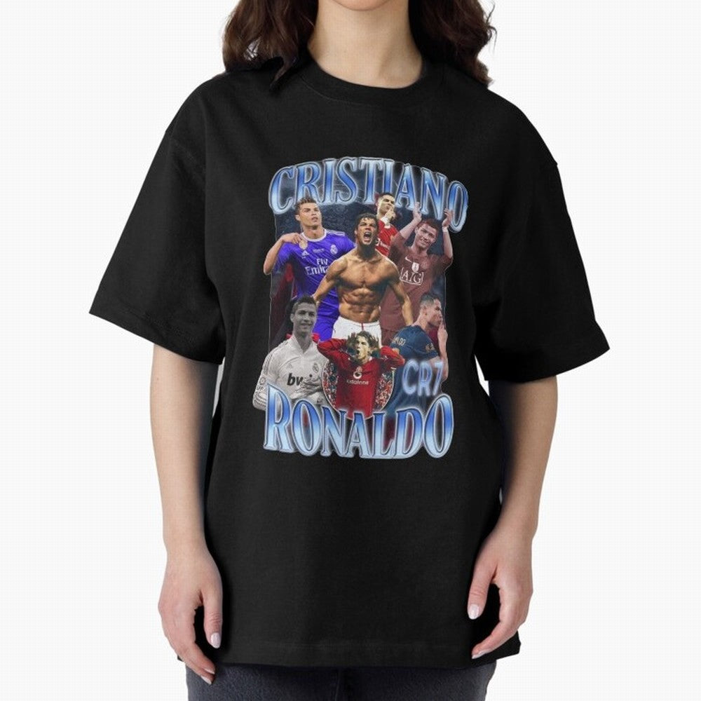Cristiano Ronaldo GOAT Oversized T-Shirt Stand Proud for FIFA World Cup 2026 Group Stage for Fans of CR7 and Messi and Portugal, Bringing Match Day Excitement, Supporter Culture, Golden Goals and Global Football Passion; Ideal for Fans Who Follow