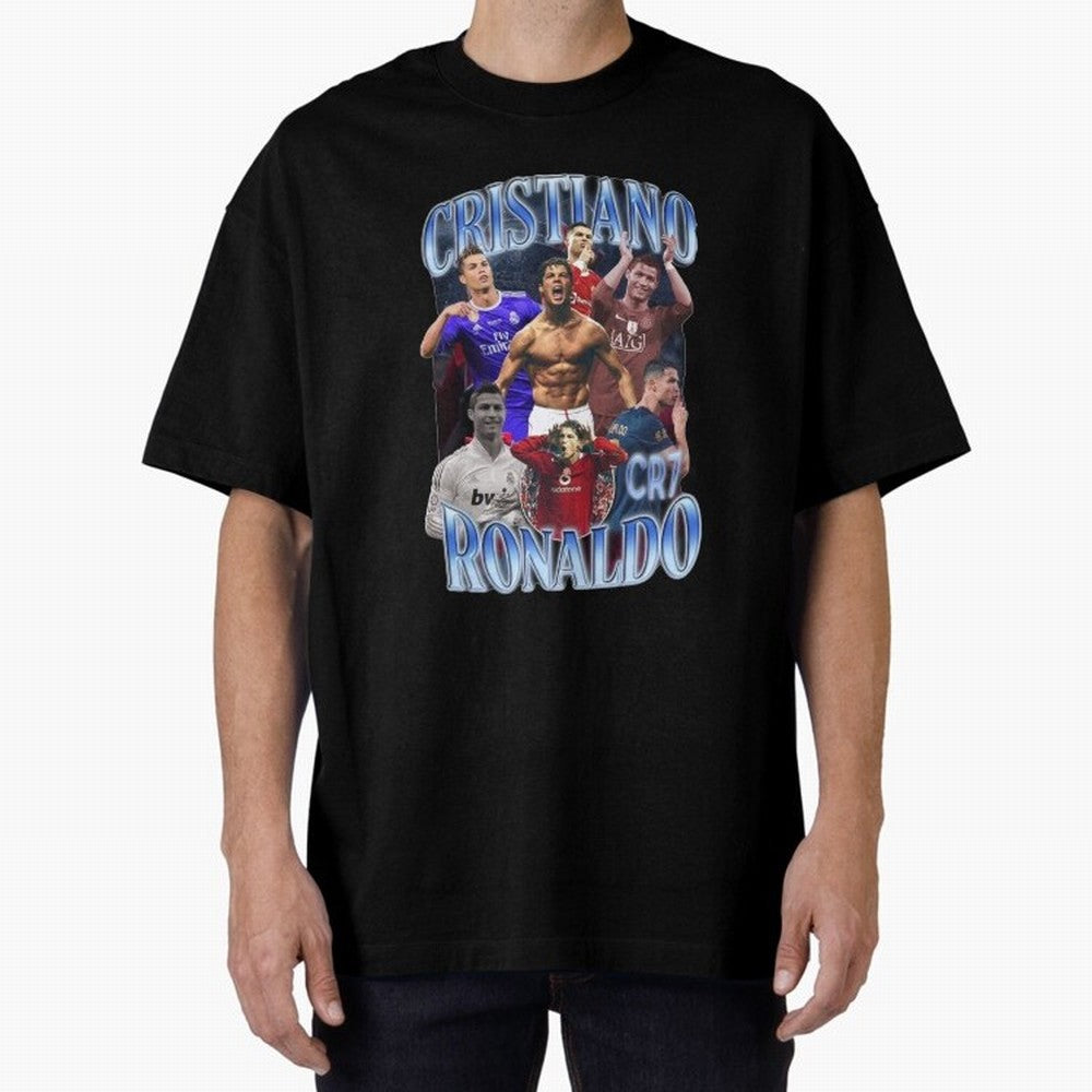 Cristiano Ronaldo GOAT Oversized T-Shirt Stand Proud for FIFA World Cup 2026 Group Stage for Fans of CR7 and Messi and Portugal, Bringing Match Day Excitement, Supporter Culture, Golden Goals and Global Football Passion; Ideal for Fans Who Follow