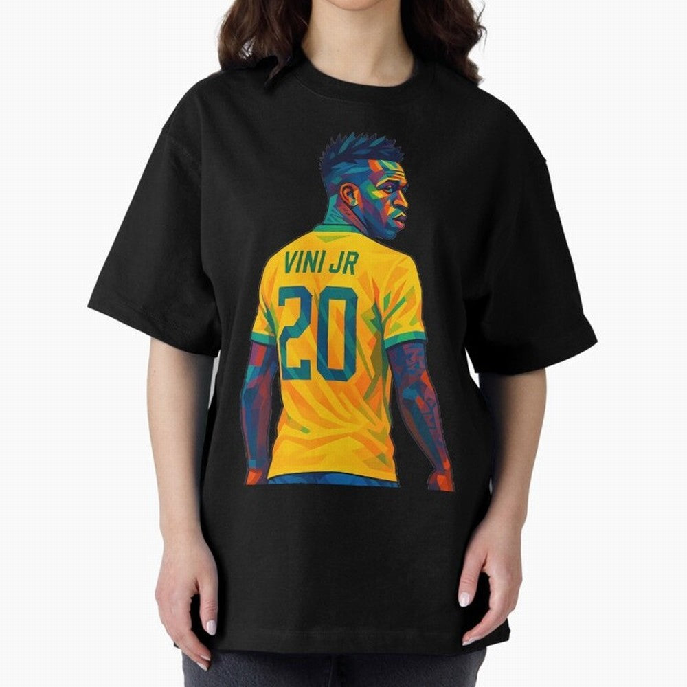 Vini Jr. Oversized T-Shirt Show Fan Pride Across Match Day Hype around FIFA World Cup 2026 Group Stage, Haaland, Netherlands, Supporter Pride, Iconic Celebrations, Legendary Names and Global Match Day Energy; Great for Supporters Who Love Legendary