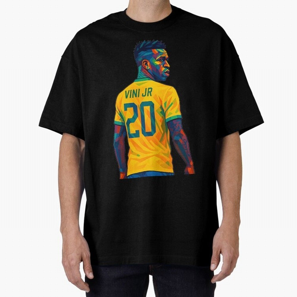 Vini Jr. Oversized T-Shirt Show Fan Pride Across Match Day Hype around FIFA World Cup 2026 Group Stage, Haaland, Netherlands, Supporter Pride, Iconic Celebrations, Legendary Names and Global Match Day Energy; Great for Supporters Who Love Legendary