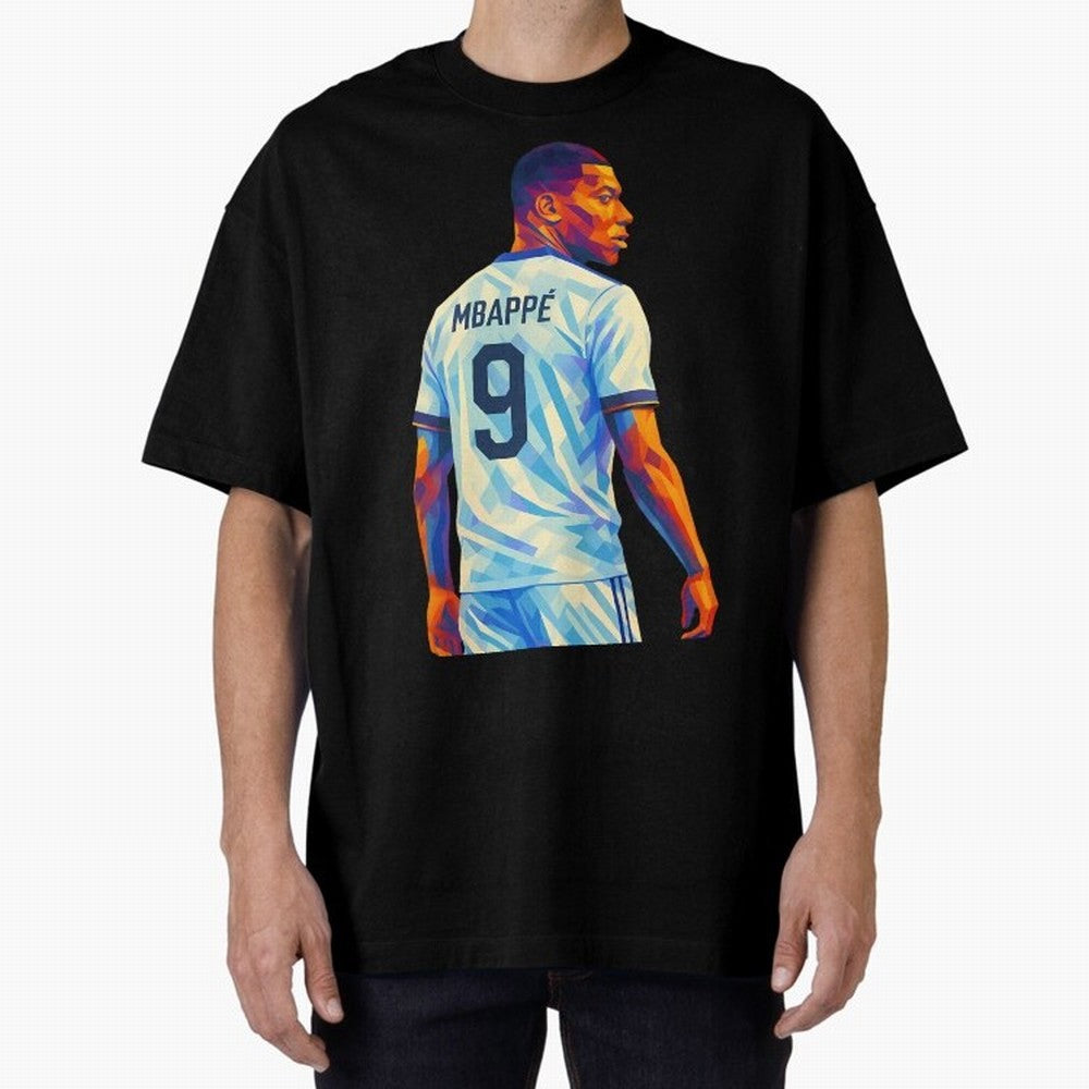 Kyliam Mbappe Oversized T-Shirt Honor Football Greatness during the FIFA World Cup 2026 Journey through Cristiano Ronaldo, Haaland and CR7 Highlights, Portugal, Spain and Germany Pride, Sports Nostalgia, International Competition, Famous Players